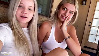 Sexy Sisters Halle And Kylie Are Back To Suck & Fuck My Cock
